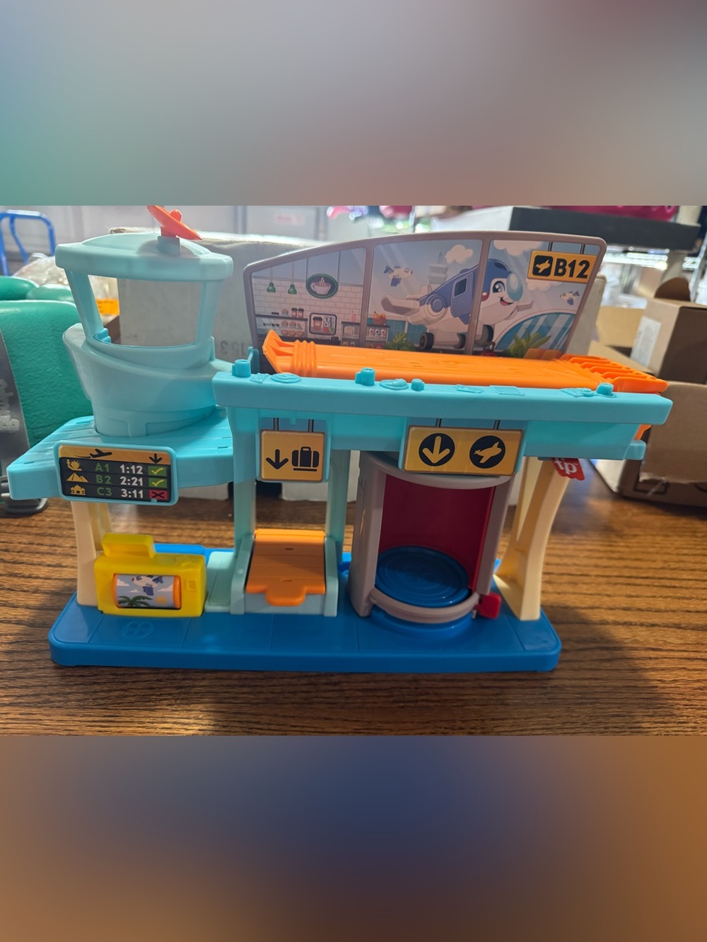 Fisher Price Little People airport Blue and Orange Kids Airport Playset Toy